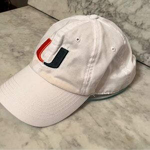 Miami Hurticanes Top of the World White Cap with Red and Green Logo